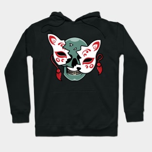 Japanese kitsune mask with skull Hoodie